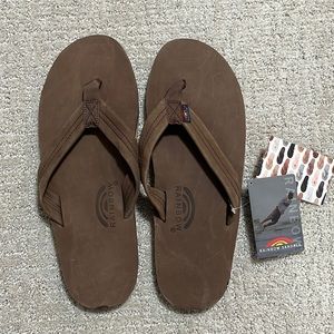 NWT Mens Rainbow XXL Espresso Sandals